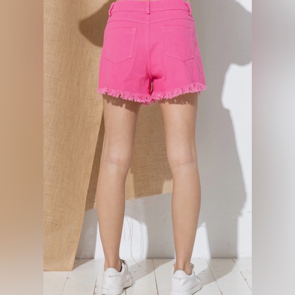 Distressed Frayed Detail Fringe Rhinestone Denim - Picture 4 of 5